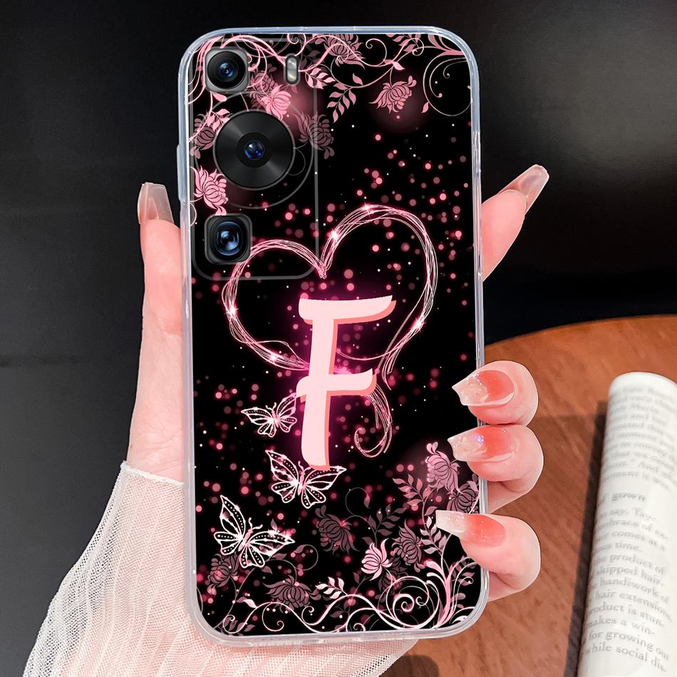 Phone Case For Huawei P60 P50 Pro P50E Lovely Letters Lightweight Soft TPU Transparent Silicone Shell For Huawei P 60 P 50 Cover