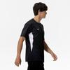 Mizuno New Model NaviDry Short Sleeve Size L T-Shirt, U-Neck, Moisture-Wicking, Quick-Drying, Underwear, 32MAC196, Black/White,