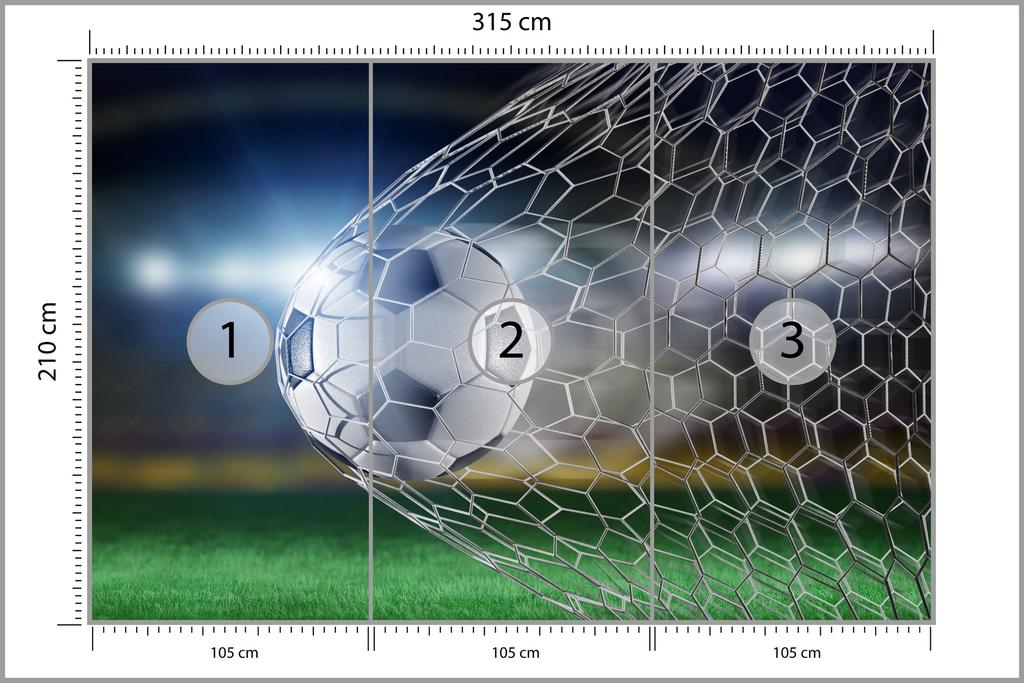 Photomural Soccer Goal 3D Washable Fleece 315x210