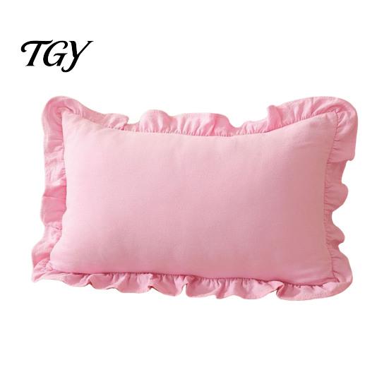 Federe Comode in Cotone Copricuscino Ruffle, Custodia a Quadri con Bordo Arricciato, Copricuscini da Divano 18x18 Pollici 20x12 Decorativi per Farmhouse