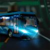 Brinquedo Turístico Elétrico Ônibus Sem Trilhos de Tráfego Modelo de Carro de Passageiros de Liga de Zinco Modelo de Ônibus Urbano de Seção Dupla de Metal Som Luz Presentes para Crianças