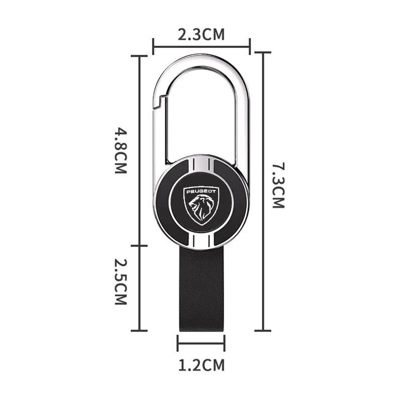 Car Keychain Leather Durable Keyring Pendants for Peugeot 106 107 108 206 g 207 208 301 306 307 308 407 408 508 2008 4008 5008