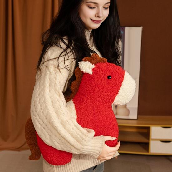 Year of The Horse Plush Pillow Zodiac Animal Shape Couch Cushion Chinese New Year Home Decor And Gift