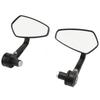 2Pcs Motorcycle Rear View Mirror Black Left And Right Pentagon Shaped Handlebar Side Mirror