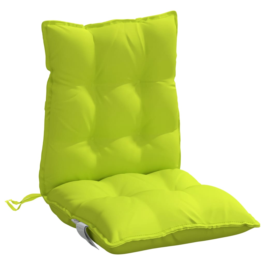 2 Piece Low Back Chair Cushions Neon Green Oxford Fabric