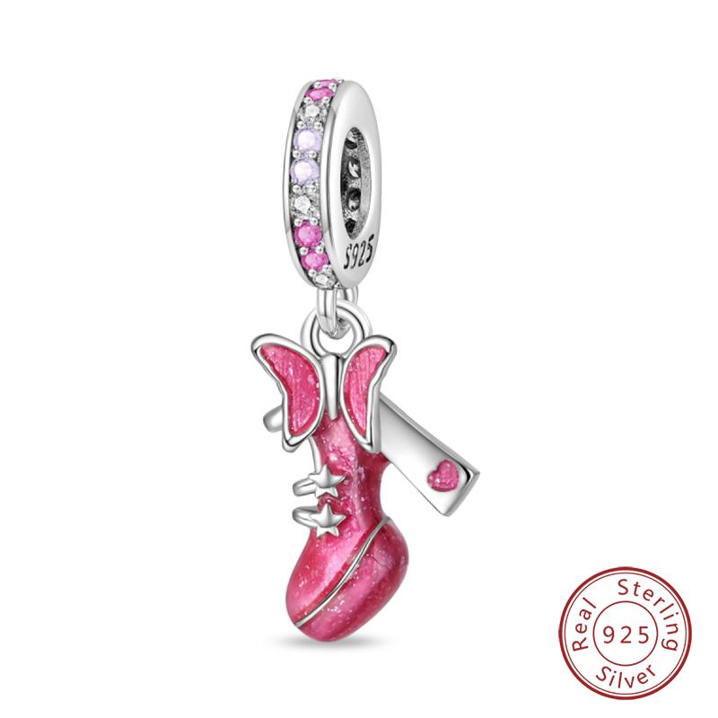 100% Kupfer Mode High Heels Lippenstift Kamera Life Serie Charms Perlen Passend für Qikaola Original Armbänder DIY Schmuck