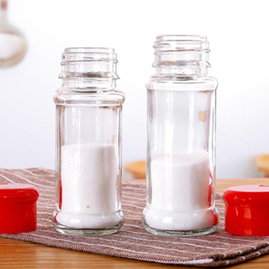 Kořenka s víčkem Průhledná Odnímatelná Znovu použitelná Plnitelná Multifunkční 4 barvy Malé nalévací otvory Nádobka na koření Kuchyňské doplňky