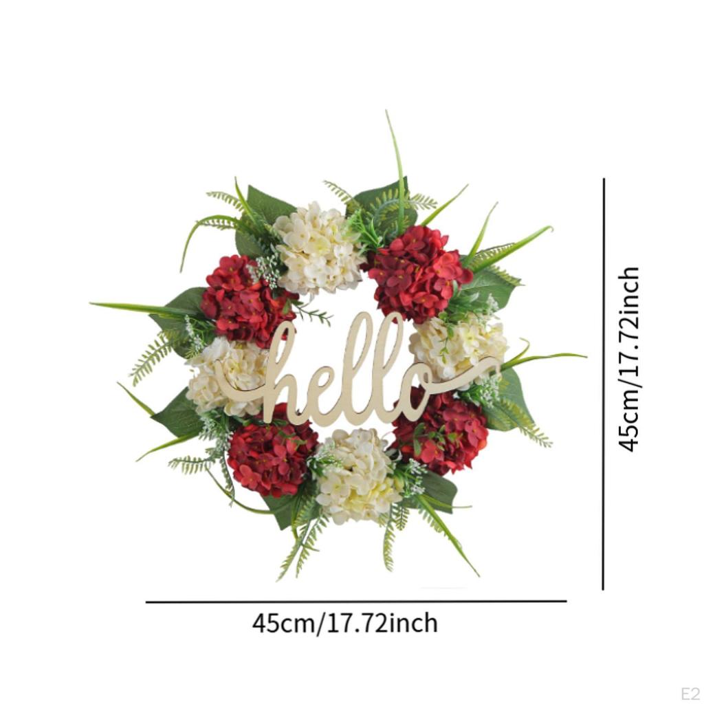 Artificial Door Spring Crown with Hello Sign Collection Creative Decoration for The Home Window