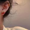 Red Maple Leaf Earrings for Teenager, Autumn Forest Style Drop Earrings, Nature Inspired Daily Wear Jewelry for Girl