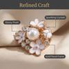 1PC Alloy Pearl Round Shirt Buckle Rhinestone Flower Cufflinksble  for Shirt Dress Decoration