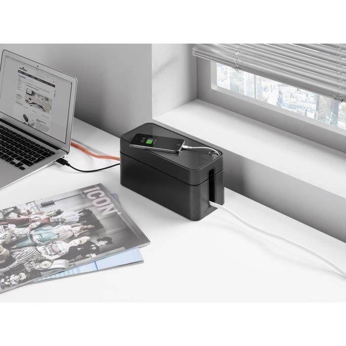 Boite de dissimulation pour cables - durable - cavoline box s - graphite - 3 prises - rectangulaire