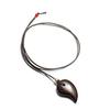 [World Accessories Carmelo] Naturstein Kraftstein Weltraum-Meteorit Chondrit Sahara NWA869 Magatama Anhänger Choker