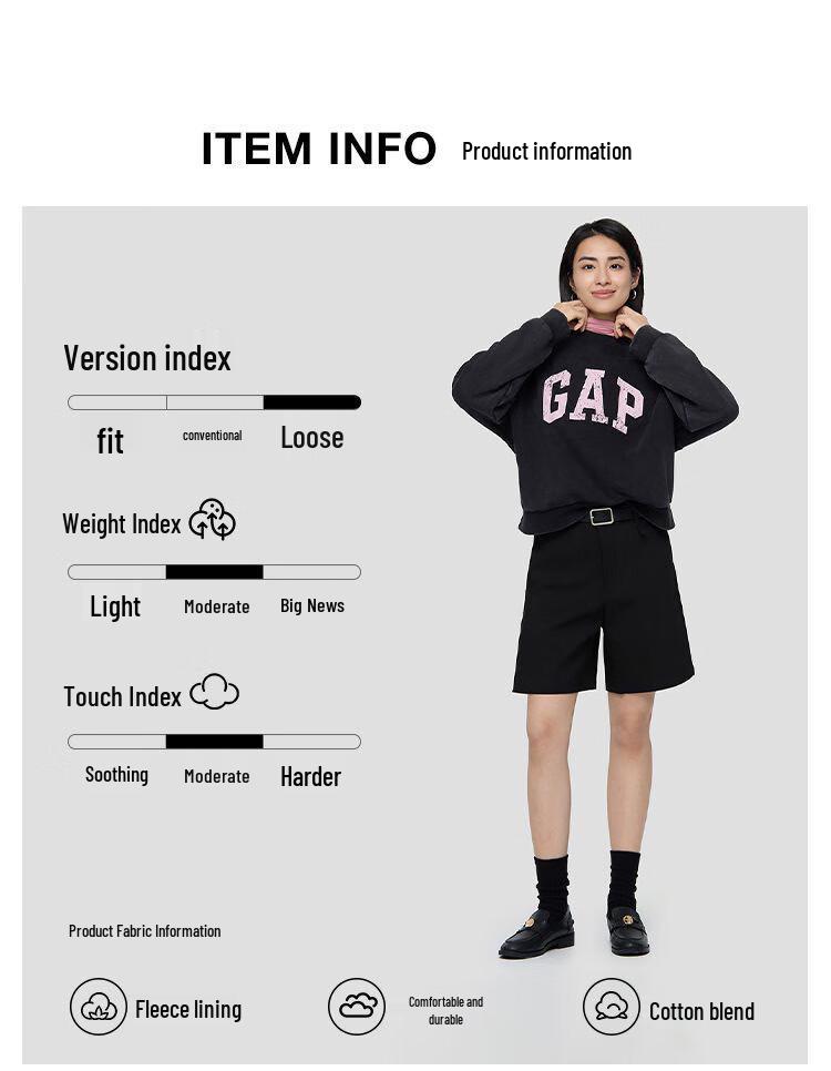 Gap Women's Printed Logo Batwing Fleece Crewneck Sweatshirt