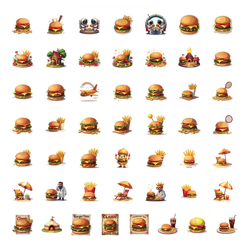 50 Sheets Cute Cartoon Sushi Decorative Stickers Laptop Kpop Toploader Photocard Sticker Book Gift School Stationery