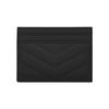 Saint Laurent Ysl Monogram Silver Logo Grainy Embossed Quilted Leather Card Holder Women Card Holder Black 423291-BOW02-1000