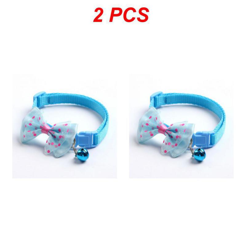 1/2/4PCS Dorakitten Bow Decor Pet Collar Adjustable Dot Design Cute Bell Dog Collar Bow Kitten Collar Pet Supplies Clothing