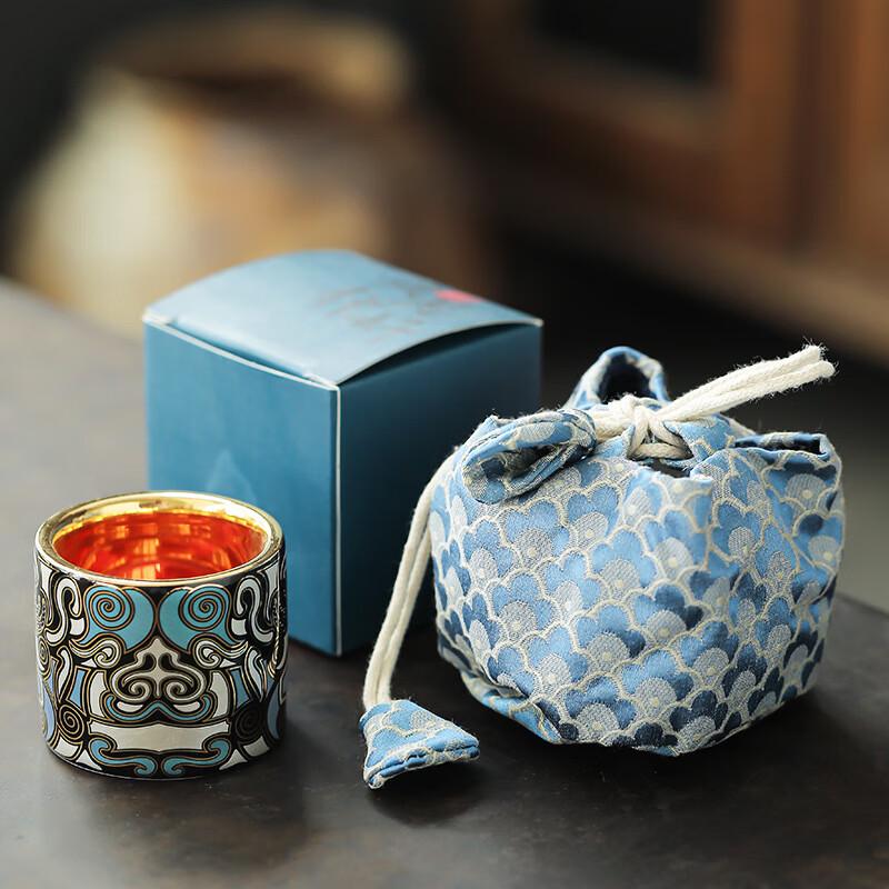 Chaxun Taotie Gold & Silver Inlay Ceramic Master Teacup