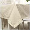Zakka Printed Polyester Cotton Imitation Hemp Small Daisy Lace Tablecloth Coffee Table Tablecloth Cover Towel