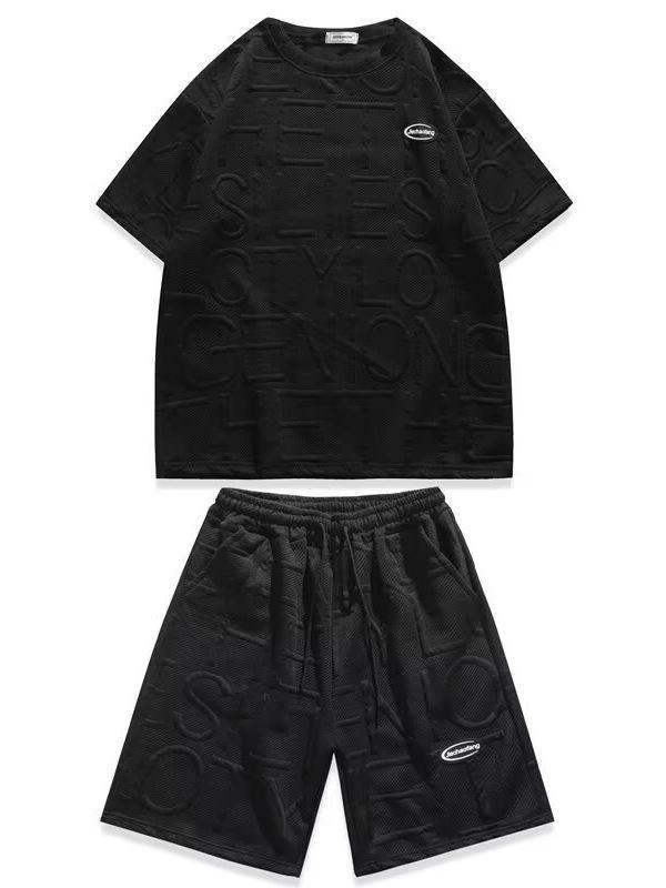 Men's High-End Summer Casual Two-Piece Set: Short-Sleeve T-shirt & Shorts