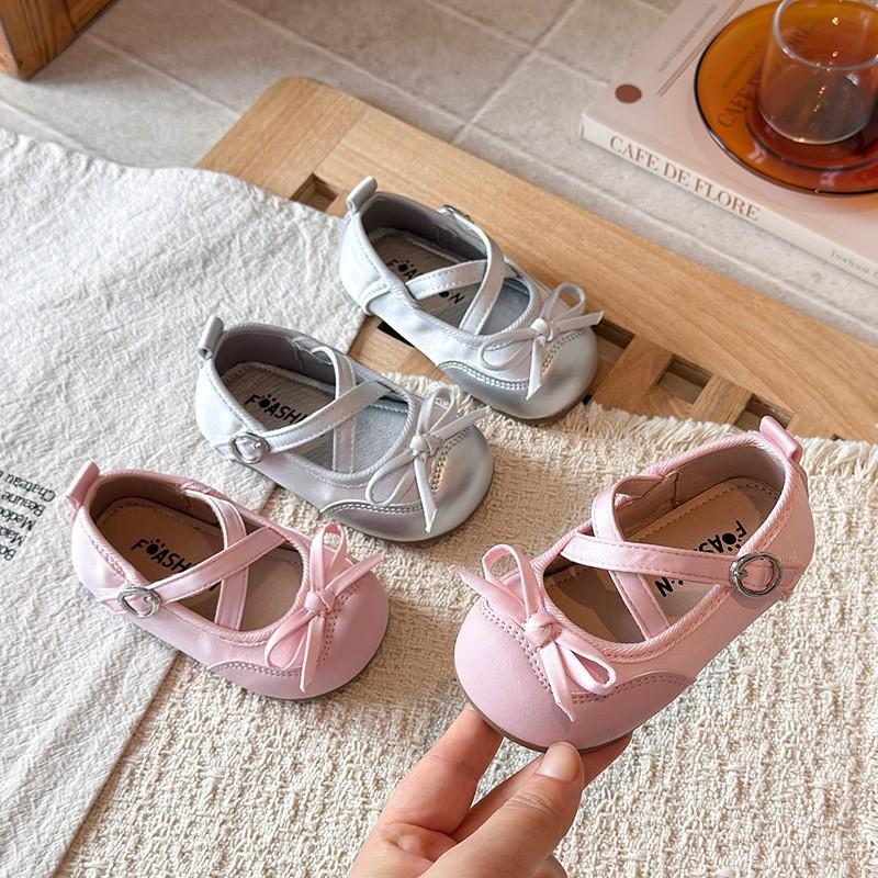 Youth Style Shoes Girls Princess Style Soft Sole Toddler Shoes With Bow Detail Casual Flat Baby