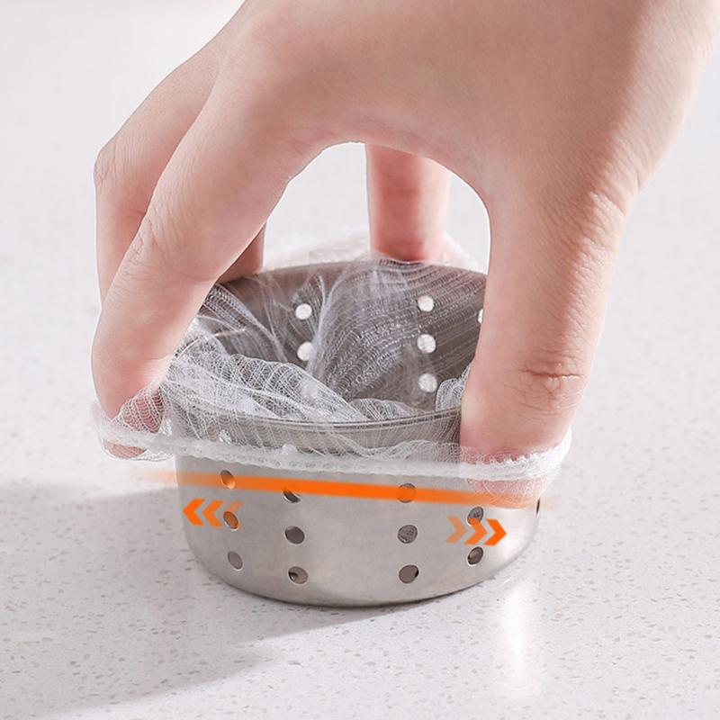 120/30pcs Disposable Sink Filter Mesh Bags Kitchen Sink Strainer Drain Hole Anti-blocking Garbage Bag Cleaning Strainers Net