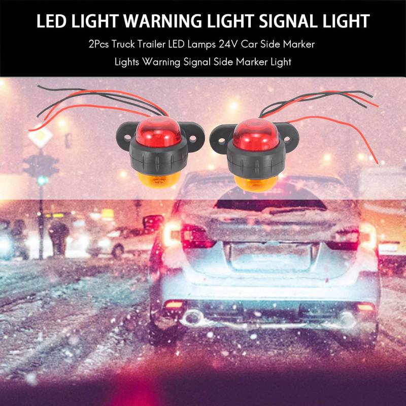 Eco-Efficient 2Pcs Truck Trailer LED Lamps 24V Car Side Marker Lights