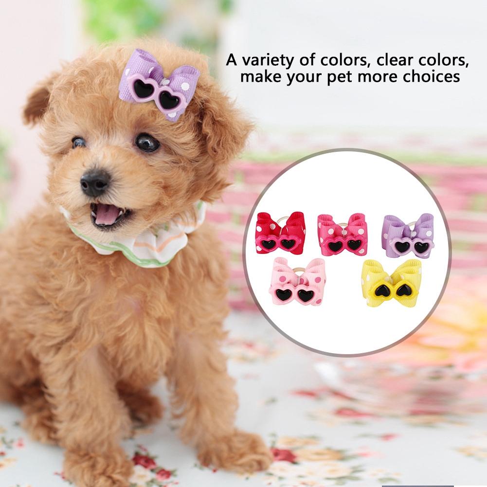 25Pcs Pet Multicolor Hair Bowknot Bows Grooming Accessories for Cat Medium Small Dog