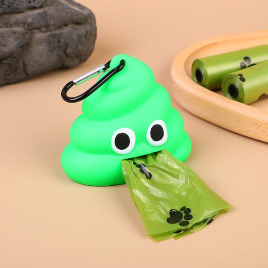 Pet Waste Bag Dispenser with Carabiner Easy To Hang Stool-Shaped Vinyl Pet Degradable