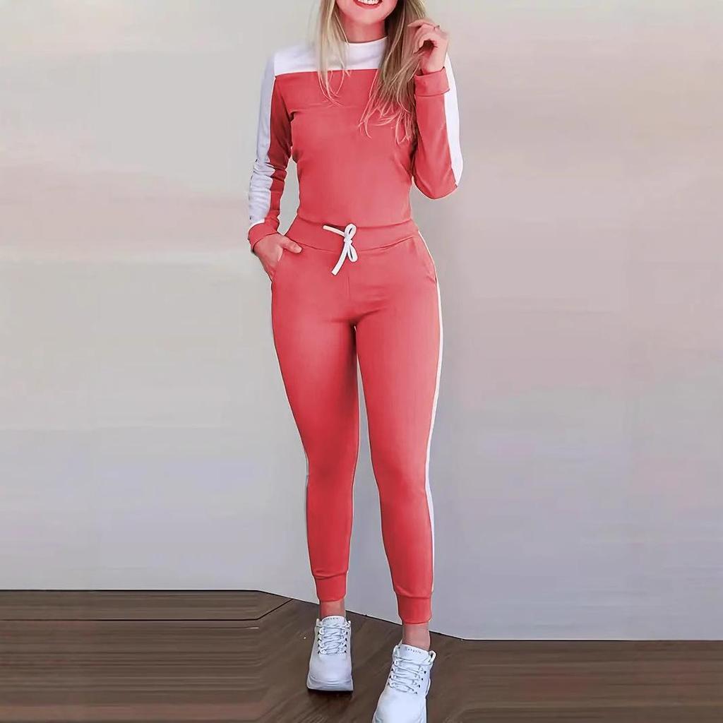 New Commuter Color-Block Long-Sleeve and Pants Casual Set