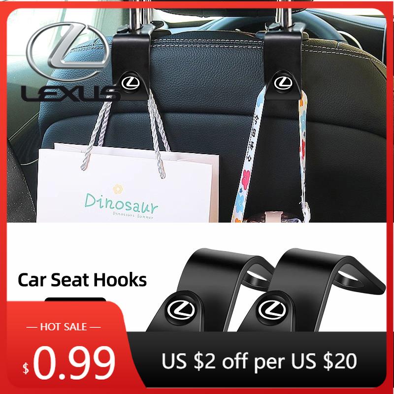 Interior Stickers 2Pcs ABS Car Styling Seat Back Hooks Accessories For Lexus F SPORT ES RX NX LS UX LM LX GX LC RZ IS CT GS RC H