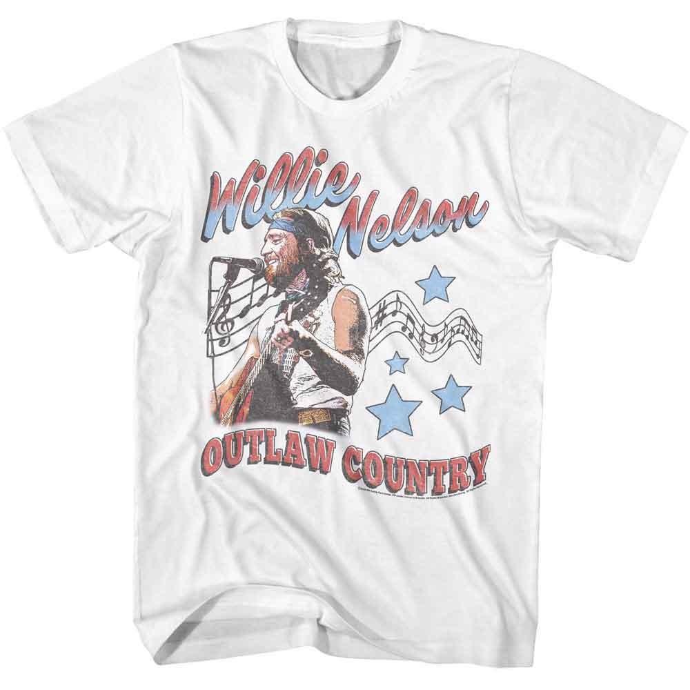 Willie Nelson Outlaw Country Americana White Music Shirt