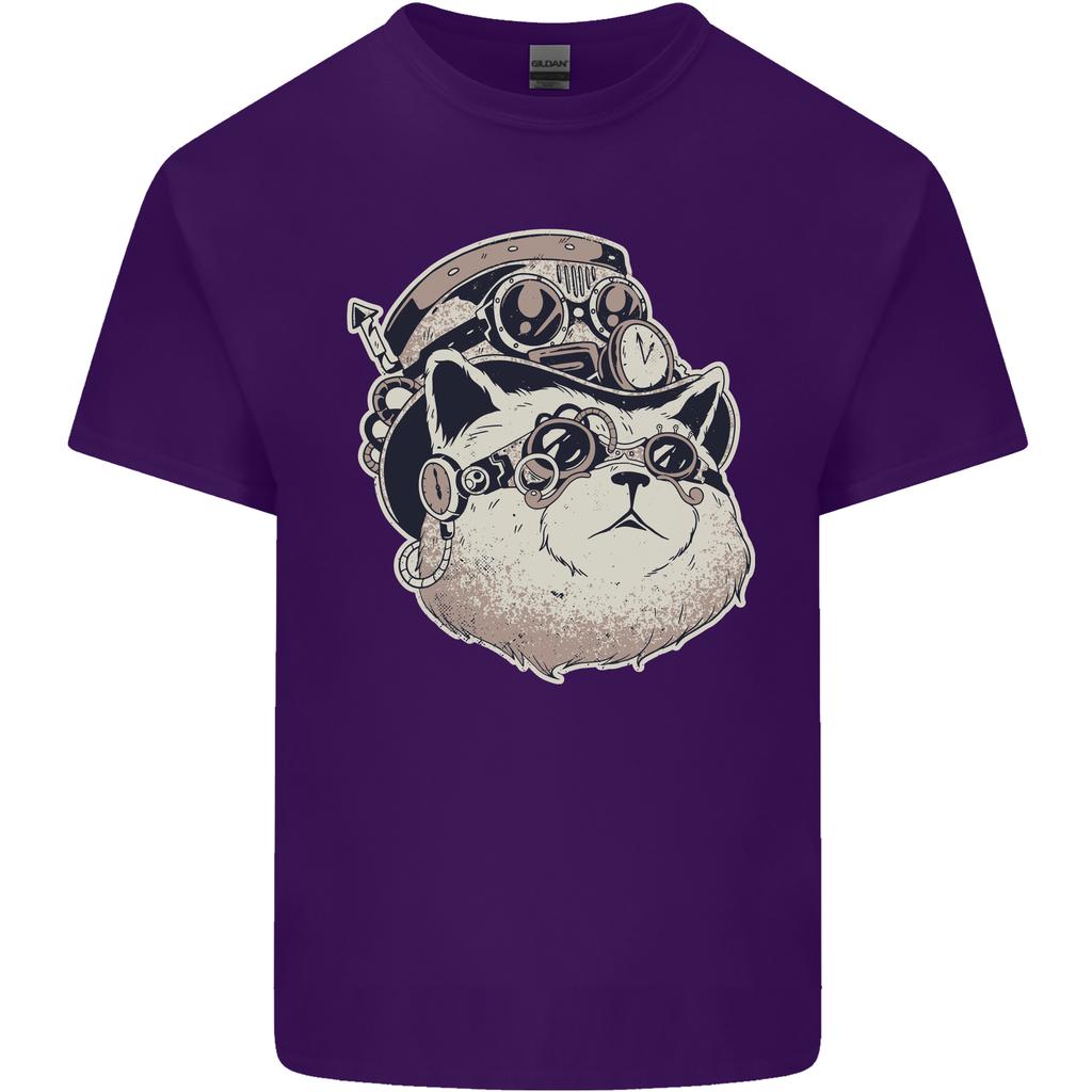 Steampunk Cat Unisexs Light Cotton TShirt