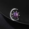 Elegant Moon and Star Crystal Ring Smooth Comfort Band Handmade Finger Jewelry Stylish Daily Wear Accessories
