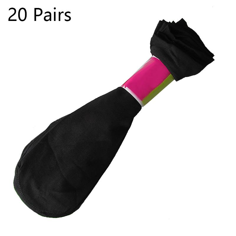 

20 пар высококачественных женских бархатных носков, упаковка, женские летние тонкие шелковые прозрачные сексуальные нейлоновые носки до щиколотки one size чёрный