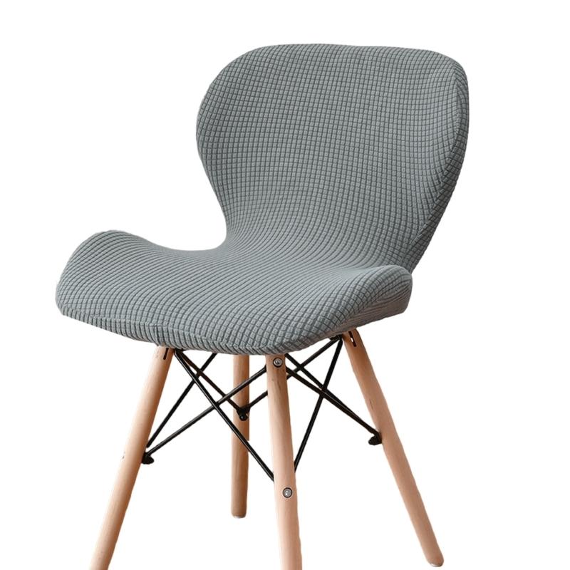 Polars Fleece Fabric Butterfly Chair Cover Stretch Solid Color Curveds Seat Cover Washable Dining Chairs Slipcover