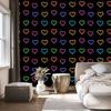Neon Glitter Hearts Wallpaper Black and Ochre 50x1000