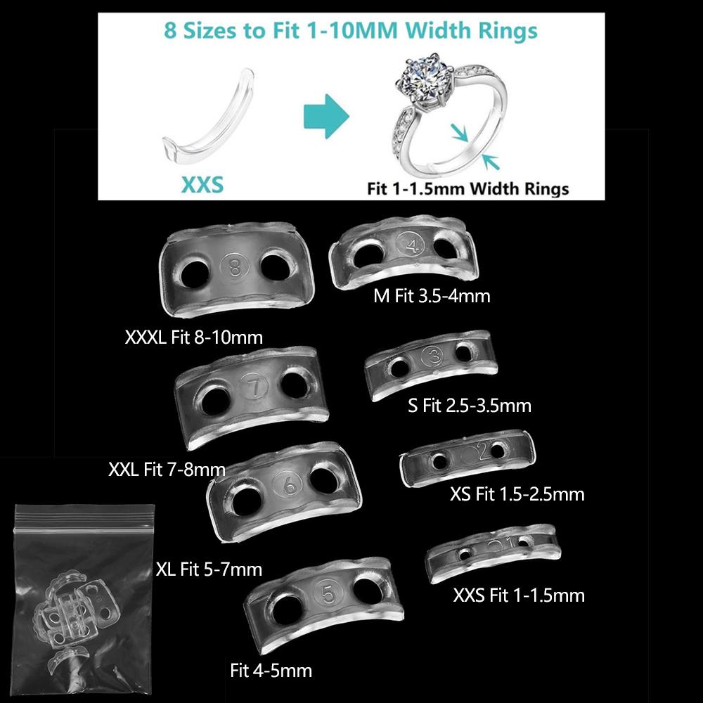 1 Set Transparent Ring Size Adjustment Pad Adjuster Guard Tightener Reducer Resizing Tools Findings Jewelry Parts Accessories