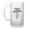 Chope De Bière - PLANETEE - J'peux Pas Minimaliste (Hippocampes) - Verre Trempé Givré 470 Ml - Anse Recto Verso