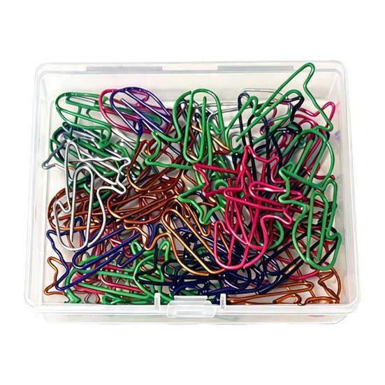 Colorful Wire Clips for Files 50PCS Cute Decorative Paper Clips, Assorted Shapes Metal Bookmark Page Markers Journaling File Organizer