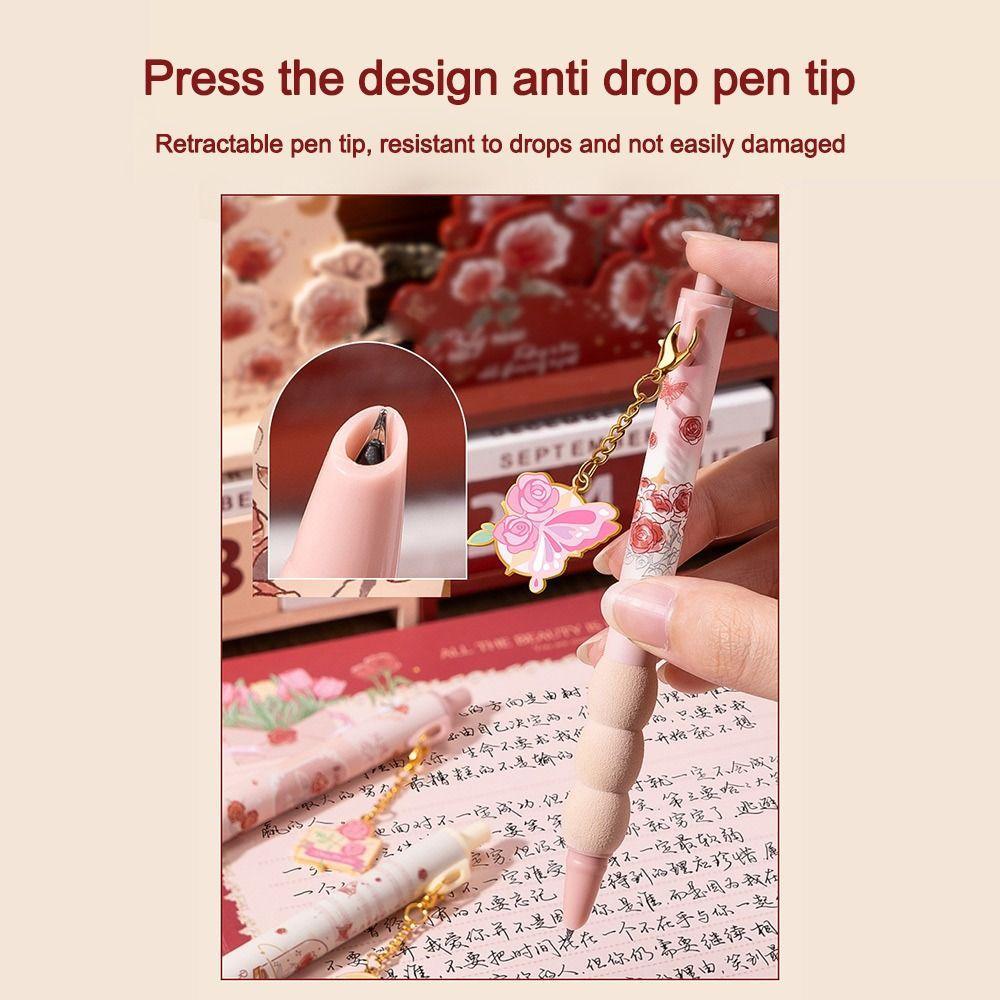 3Pcs/lot with Pendant Pen Push-action Ink Sac Pens Durable Fountain Pen