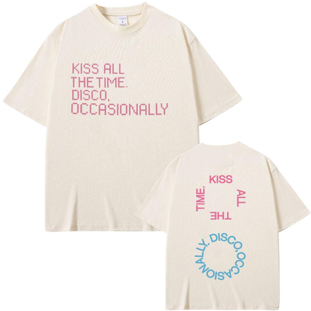 Hot Sale New Kiss All The Time Disco Occasionally Album Graphic Tshirt Unisex Women Fashion Oversized T Shirt Male Cotton Tshirts