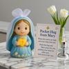 Pocket Hug Virgin Pocket Hug from Jesus or Mary Mini Mary Figurine with Card Emotional Support Pocket Hug Token Keepsake for Friends Family