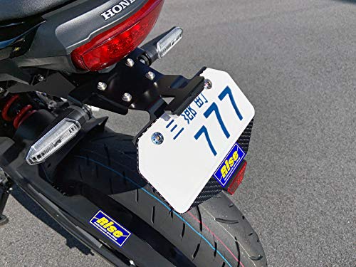 Rise Twill Dry Carbon Fiber Number Plate Frame, Medium, for 50cc-125cc Mopeds, Mountain-Shaped License Plate Holder