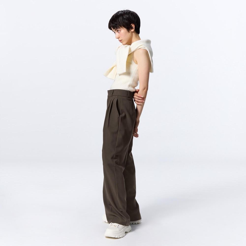 GU by Uniqlo Tuck Wide Pants  Standard Length 70.0 To 74.0 Cm 