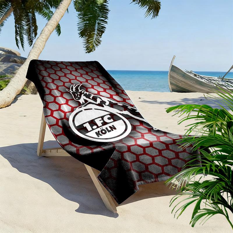 Asciugamano da Spiaggia con Stampa FC KÖLN, Asciugamano Grande Morbido Asciugatura Rapida per Spiaggia Campeggio Nuoto