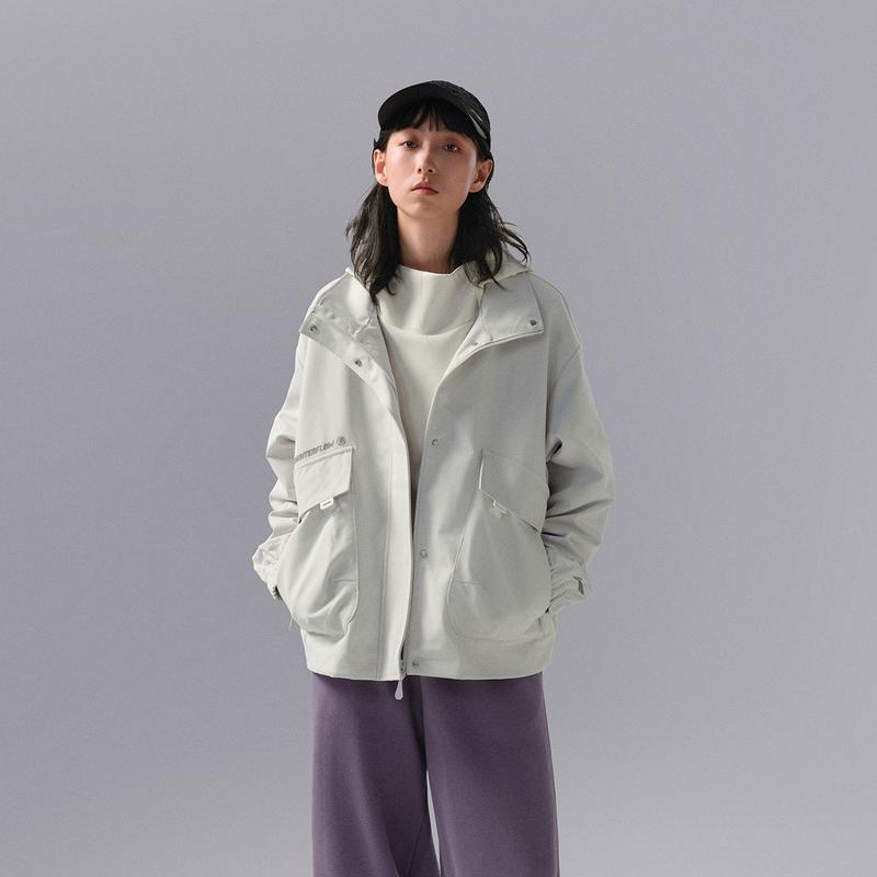 Li Ning CF Reflektierende Locker Geschnittene Langarmjacke Damenjacken Hellgrau AJDU284-1
