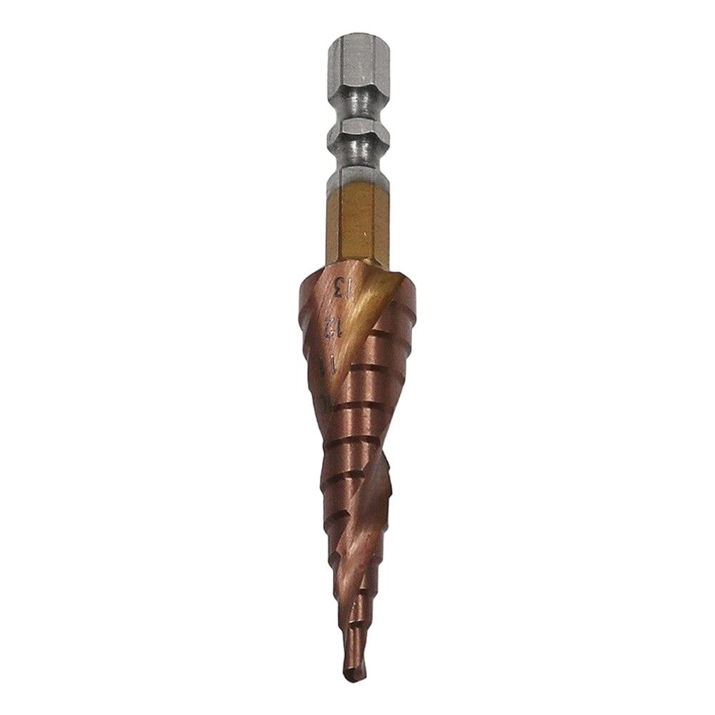 M35 HSS CO Hex Shank Stepped Drill Bit 1/4 Inch 3-13mm HSS-Co Cobalt Step Cone Drill Metal-Wood Hole Cutter Metal Drill Bit Tool