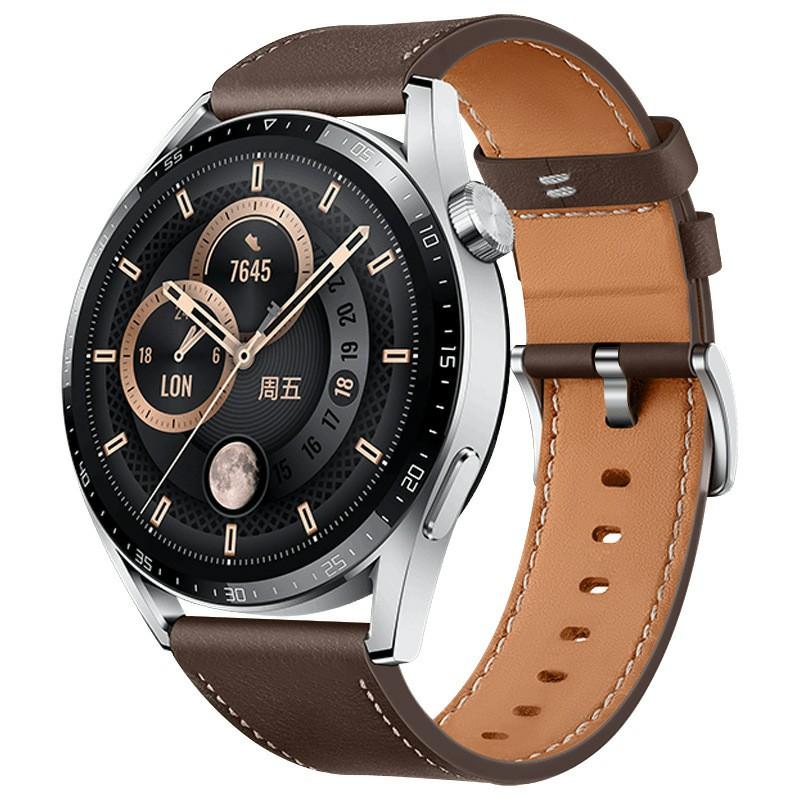 

Для Huawei Watch GT 4 46мм/Watch 4/Watch 4 Pro Ремінець 22мм Натуральна коров яча шкіра Зі стрічкою для годинника з рядками Black
