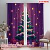 2pcs,2D Plane Printing Curtains Digital Printed Christmas Tree Ornaments Gifts_d (2) Polyester (without Rod) Room Decor for