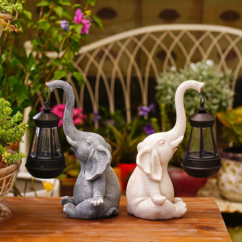 Goodeco Elephant/Giraffe Statue with Solar Lantern Figures, for Garden/Yard Decortion, Gifts for Women Men Mum Birthday Gift